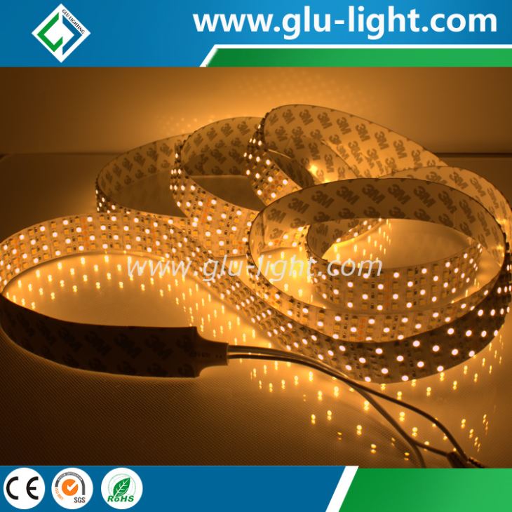 China manufacturer 4OZ PCB 24V 480leds/m Epistar dual color 4 row 3528 led ribbon