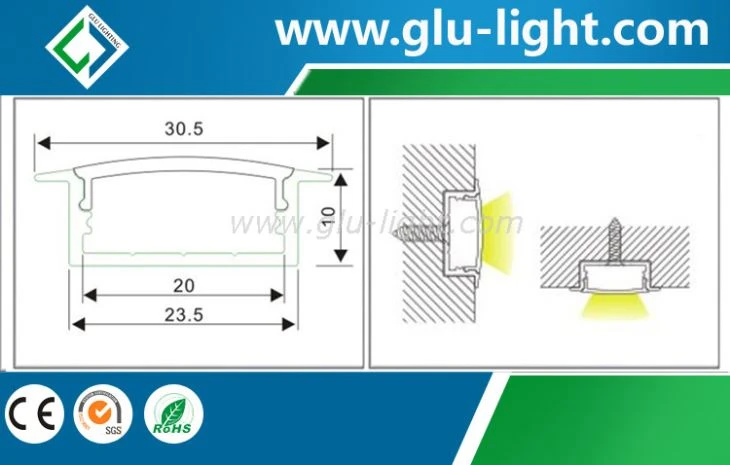 Recessed Alu Round Led Aluminum Profile, Aluminium Profile for Led Strips