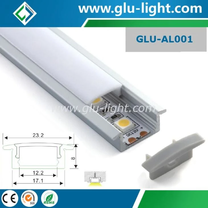 Smukły aluminiowy profil LED w kształcie litery U do taśmy Led