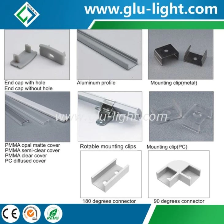 Slim linear Aluminum Led Profile For Led Strip light accessories